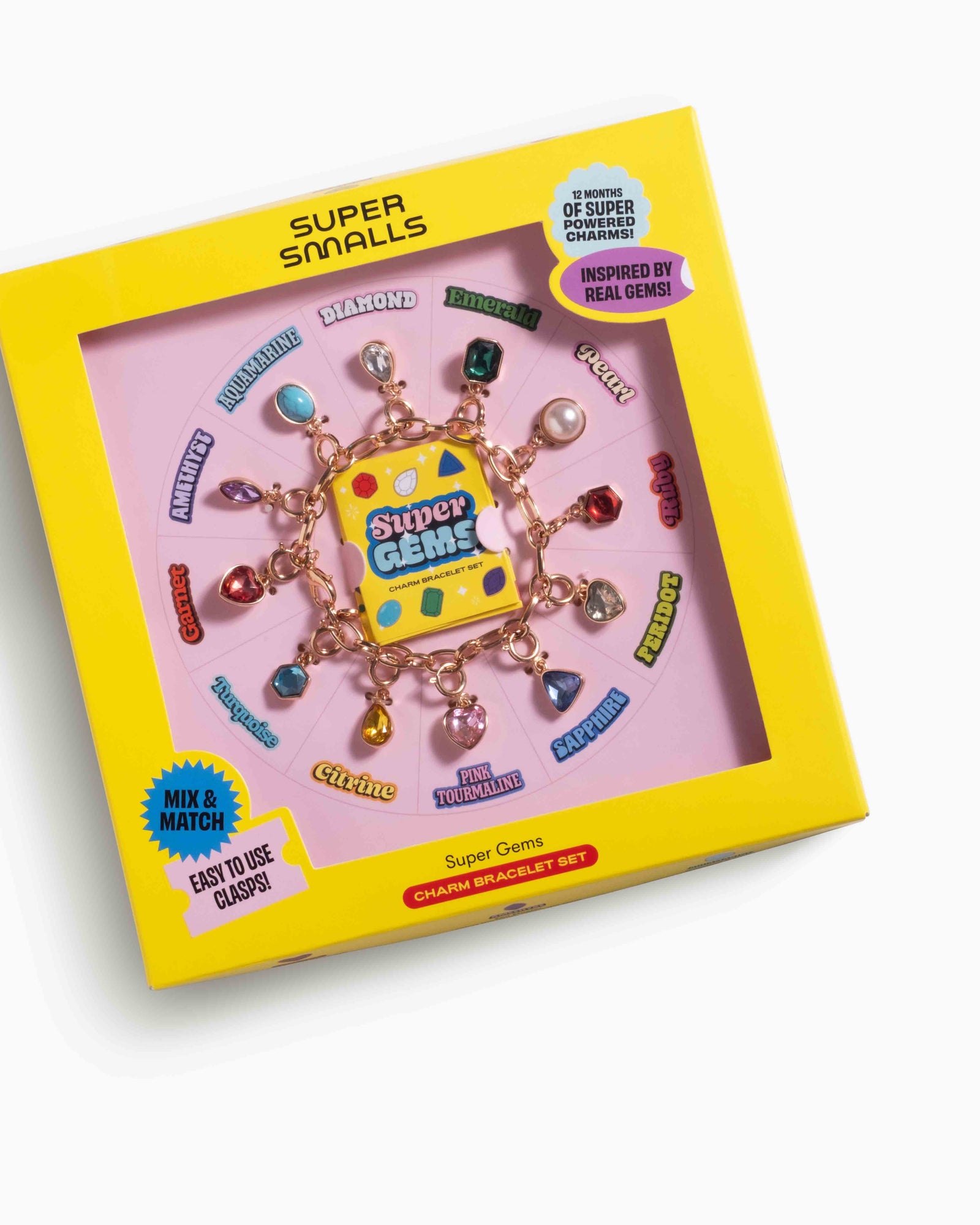 Birthstone charm bracelet in box