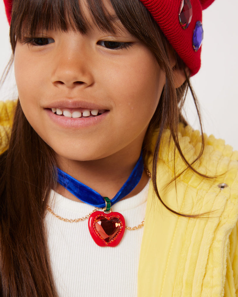 Disney Snow White Apple Heart Mirror Necklace