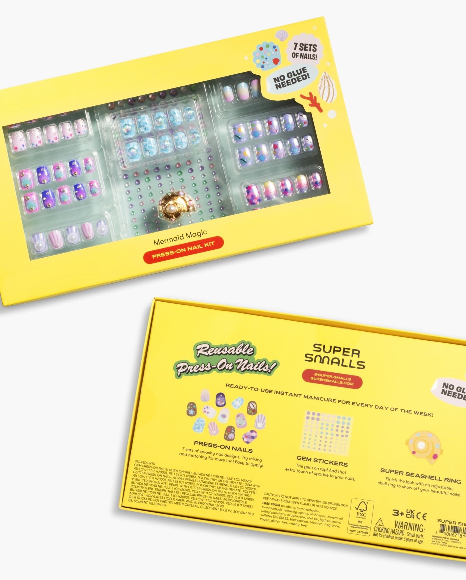 Mermaid Press On Nail Kit for Kids