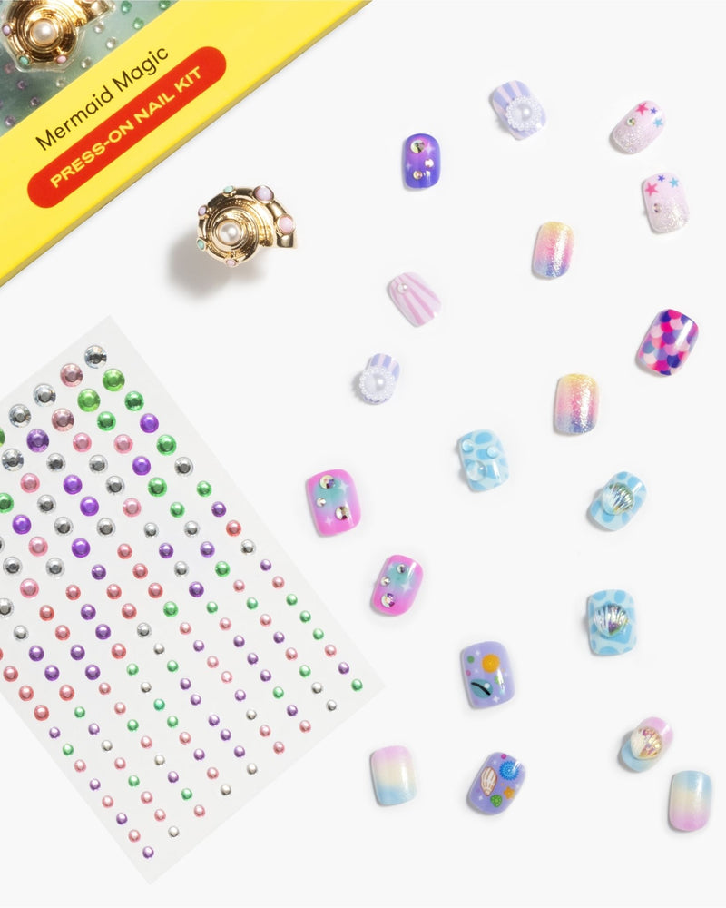 Mermaid Press On Nail Kit for Kids