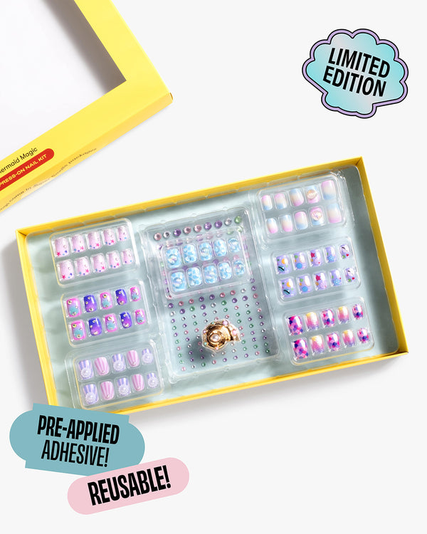 Mermaid Press On Nail Kit for Kids